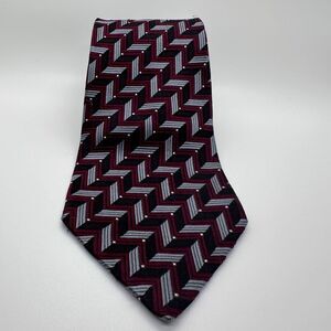 Bugatti 100% Imported Silk Tie Size Extra Long Black, Red and‎ Gray